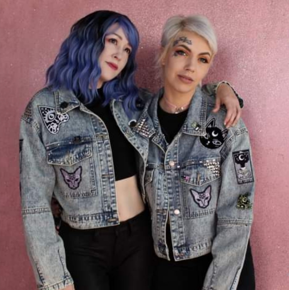 SOLD @MARKET!  Lucipurr pt 2! Custom witchy kitty denim jacket! - Picture 7 of 15